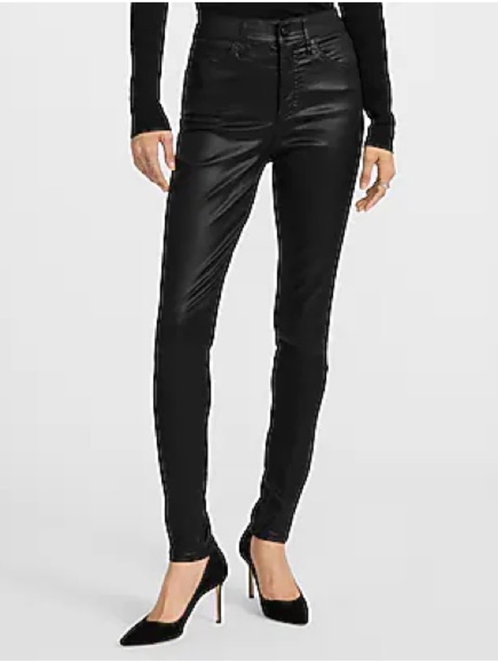Express Black Coated Skinny Jeans